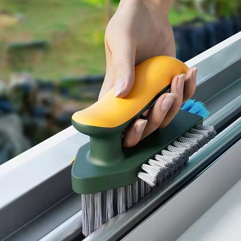 4 In 1 V-Shape Scrubber Brush Kitchen Bathroom Tile Floor Gap Cleaning Brush Window Groove Wall Corner Toilet Brushes Tools