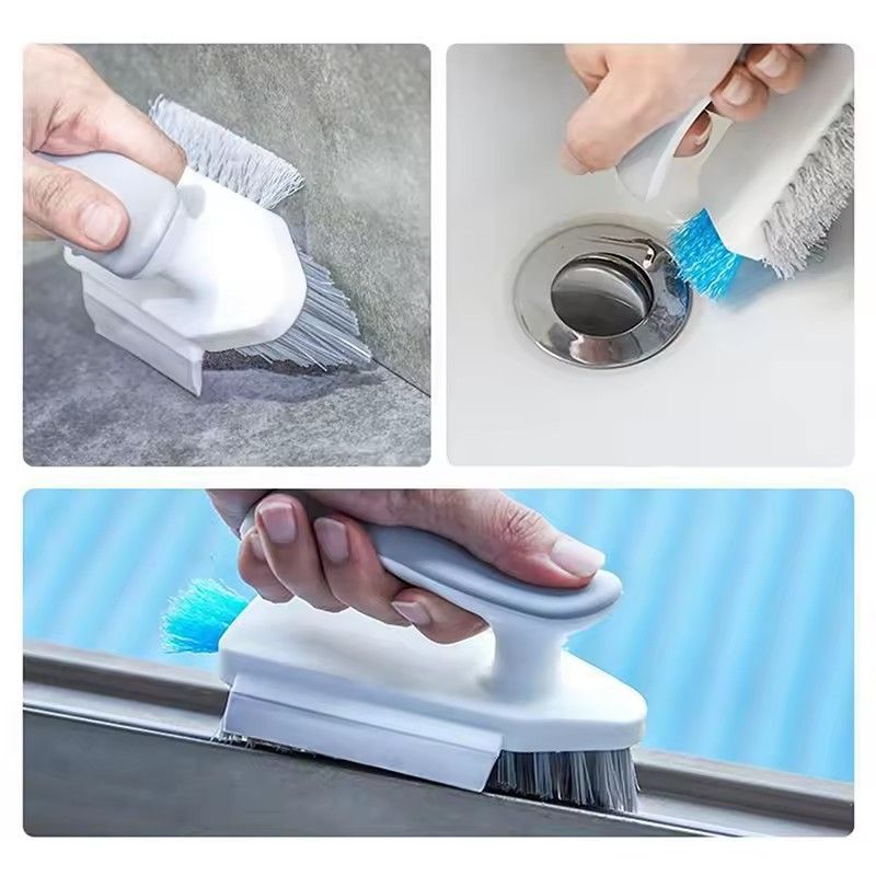 4 In 1 V-Shape Scrubber Brush Kitchen Bathroom Tile Floor Gap Cleaning Brush Window Groove Wall Corner Toilet Brushes Tools