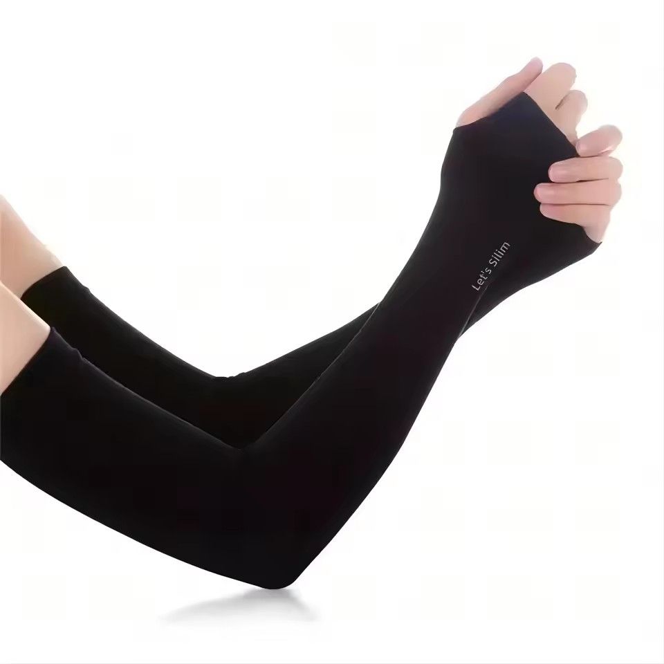 1 Pair Ice Silk Sun Protection Arm Covers Unisex Elbow Cover Outdoor Cycling Running Fishing Driving Cool Anti-UV Arm Sleeves