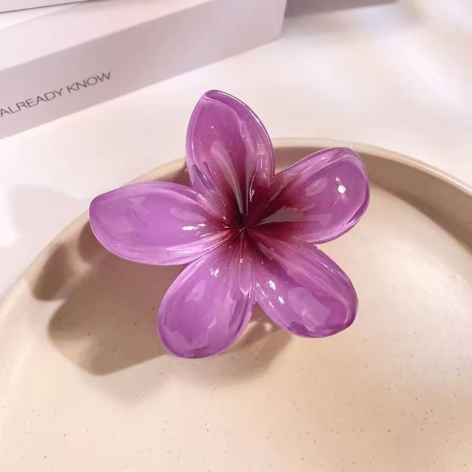 2024 New Vacation Egg Flower Hair Clips Hawaii Beach Claws Bohemian Hairpin for Girls
