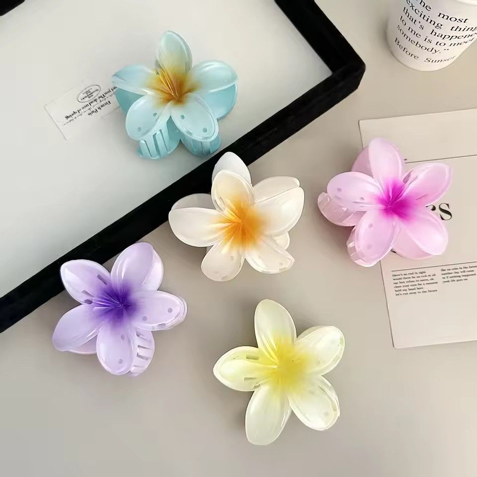 2024 New Vacation Egg Flower Hair Clips Hawaii Beach Claws Bohemian Hairpin for Girls