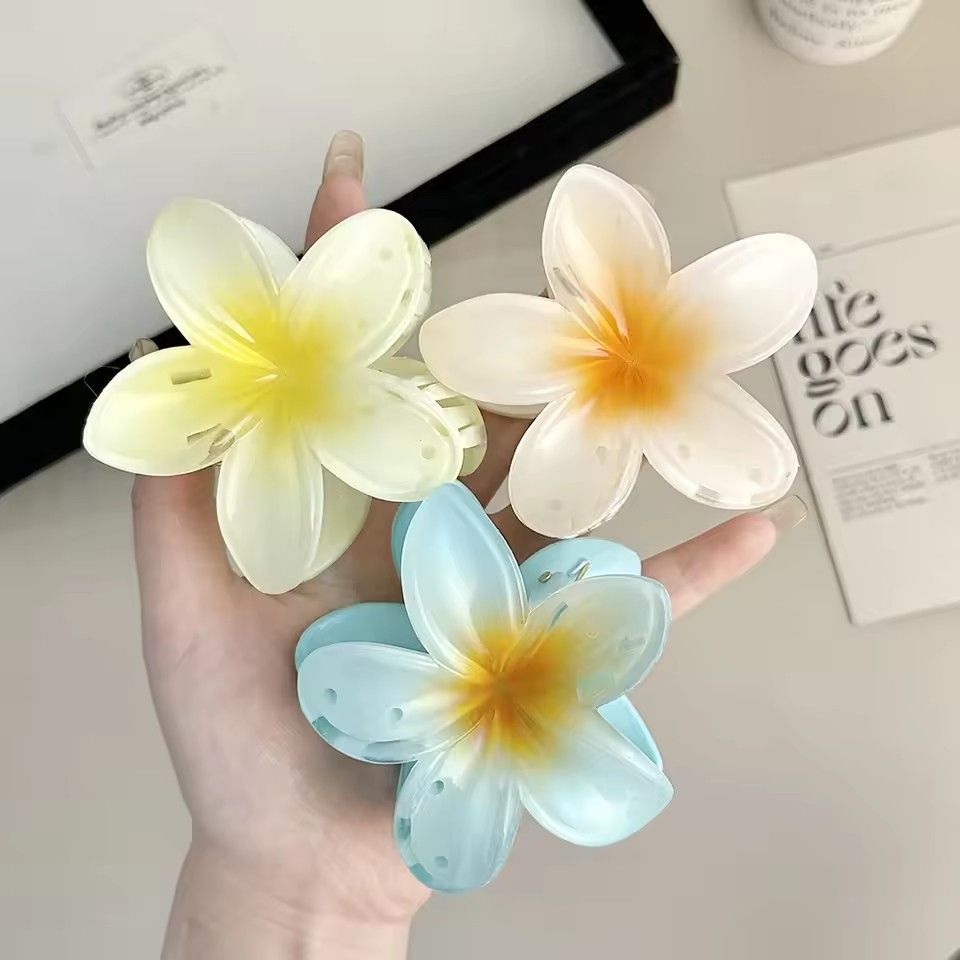 2024 New Vacation Egg Flower Hair Clips Hawaii Beach Claws Bohemian Hairpin for Girls