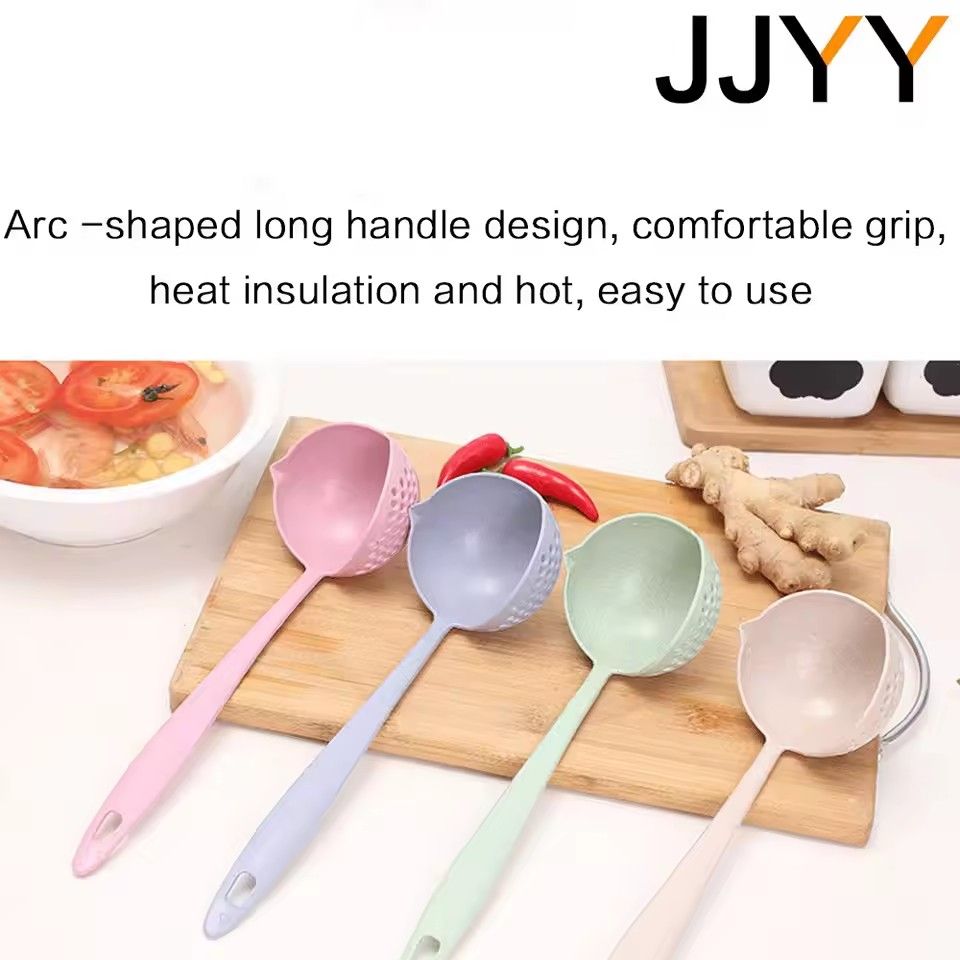 The 2 in 1 Kitchen Spoon Spoon Long handle Plastic Colander Filter Tableware Hot Pot Spoon