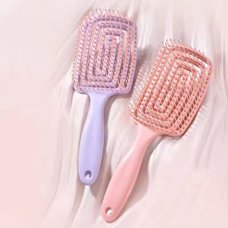 1Pcs Elastic Massage Comb Hollow Out Hair Brush Scalp Massage Combs Hair Styling Detangler Fast Blow Drying Detangling Tool