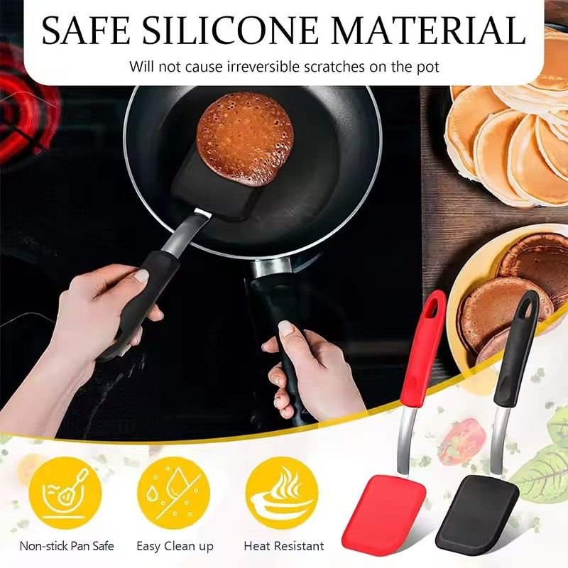 Silicone Cookie Spatula Turner Nonstick Mini Brownie Spatula Flexible Kitchen Spatulas Heat Resistant Flipper Egg Utensils