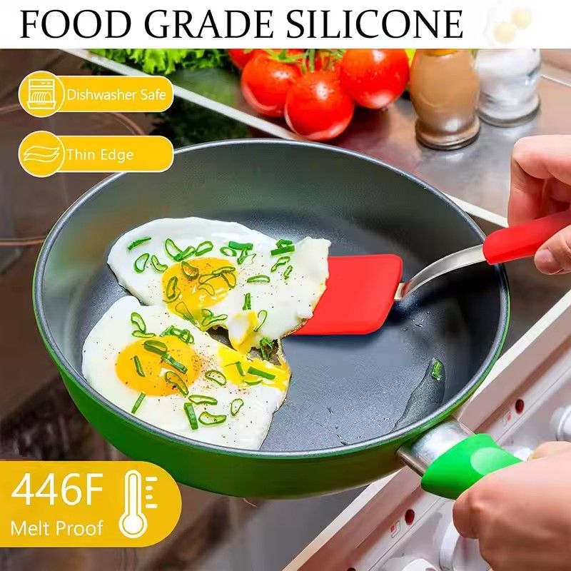 Silicone Cookie Spatula Turner Nonstick Mini Brownie Spatula Flexible Kitchen Spatulas Heat Resistant Flipper Egg Utensils
