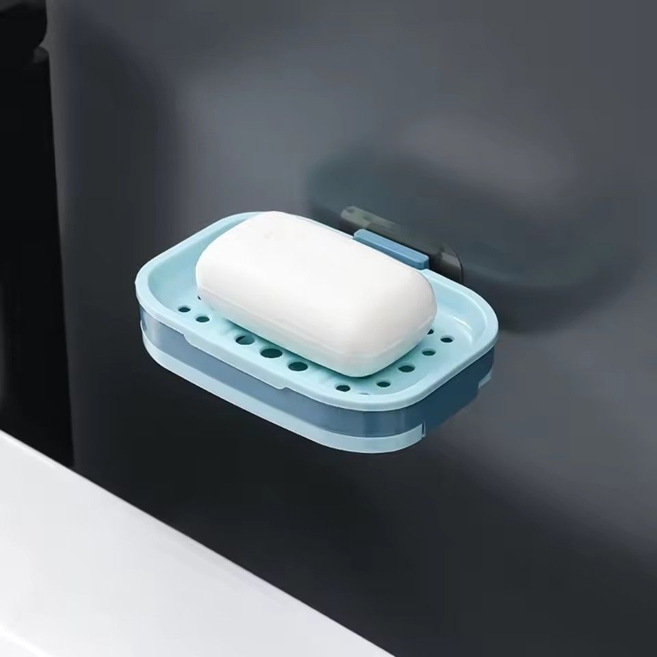 Strong Suction Soap Dish Holder Bathroom Shower Bath Net Drain Case Tray Box /.