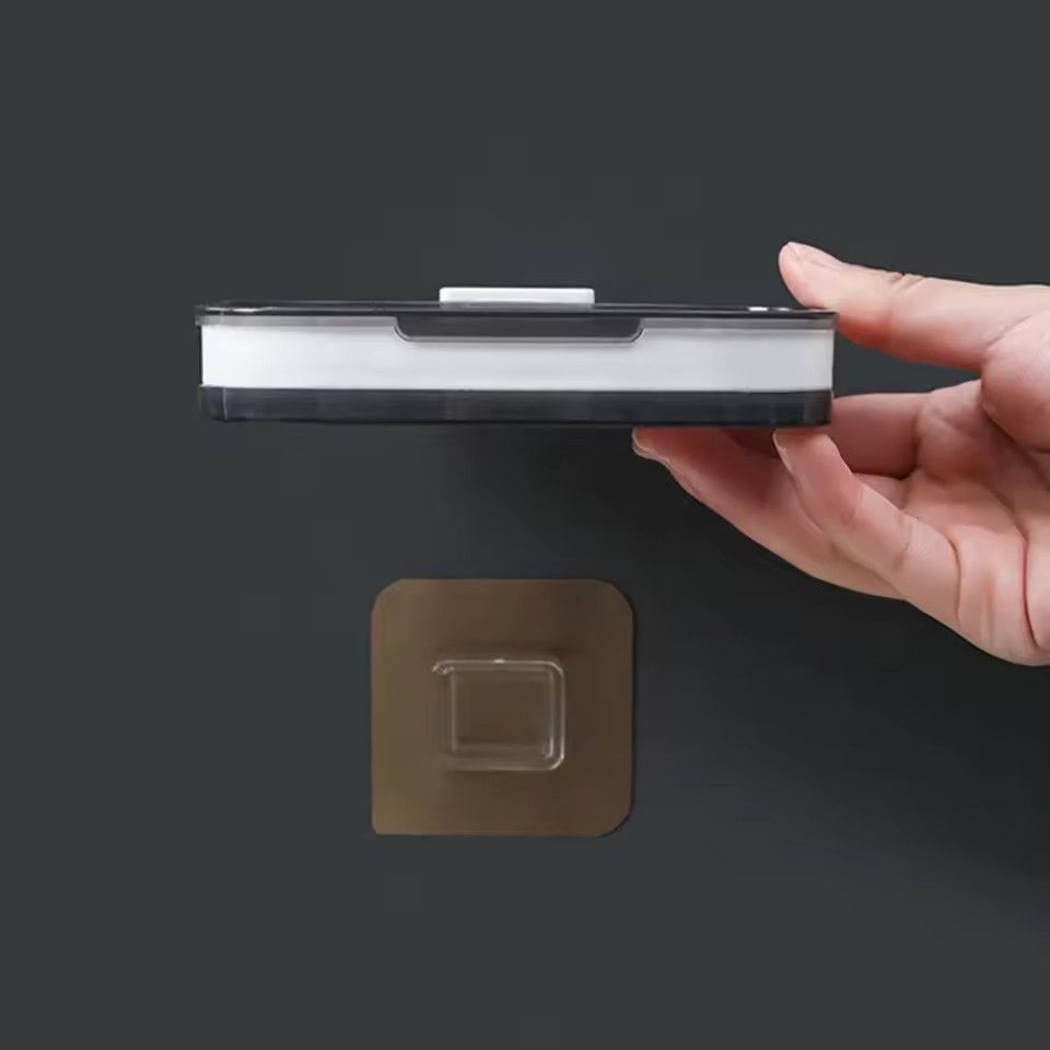 Strong Suction Soap Dish Holder Bathroom Shower Bath Net Drain Case Tray Box /.