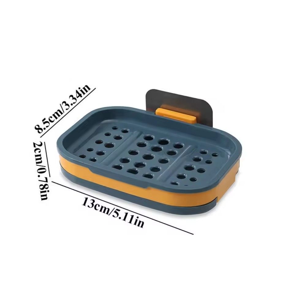 Strong Suction Soap Dish Holder Bathroom Shower Bath Net Drain Case Tray Box /.