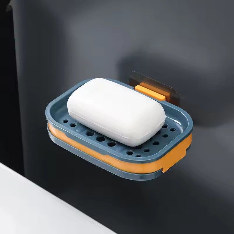 Strong Suction Soap Dish Holder Bathroom Shower Bath Net Drain Case Tray Box /.