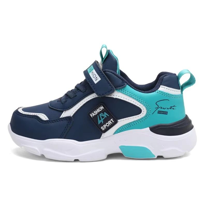 Autumn and Winter Children's Shoes, Boys' Sports Shoes, Leather Surface, Breathable, Non-Slip, Versatile Sports Shoes for Middle-Aged and Older Children, Elementary School Students