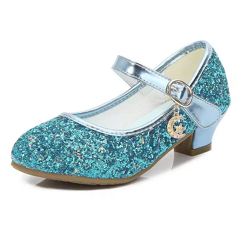 Girls Purple High Heels For Kids Princess RED Leather Shoe Footwear Children's Dress Party Wedding Shoes Round Toe 1-3CM