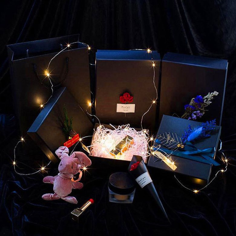 Multifunctional LED decorative light string / Halloween LED copper wire light string Multifunctional flashing light flower cake colorful gift box star string light battery copper wire light