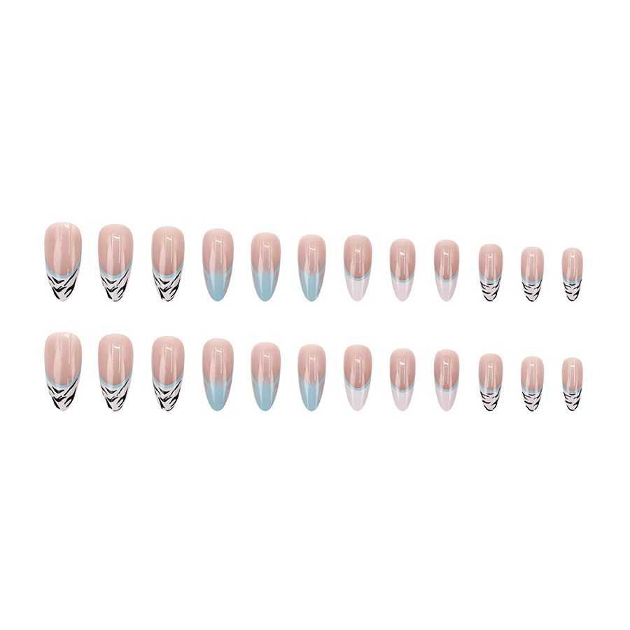 French gradient spicy girl leopard print ins gentle and elegant feeling high-end 24 pieces wearable nail stickers