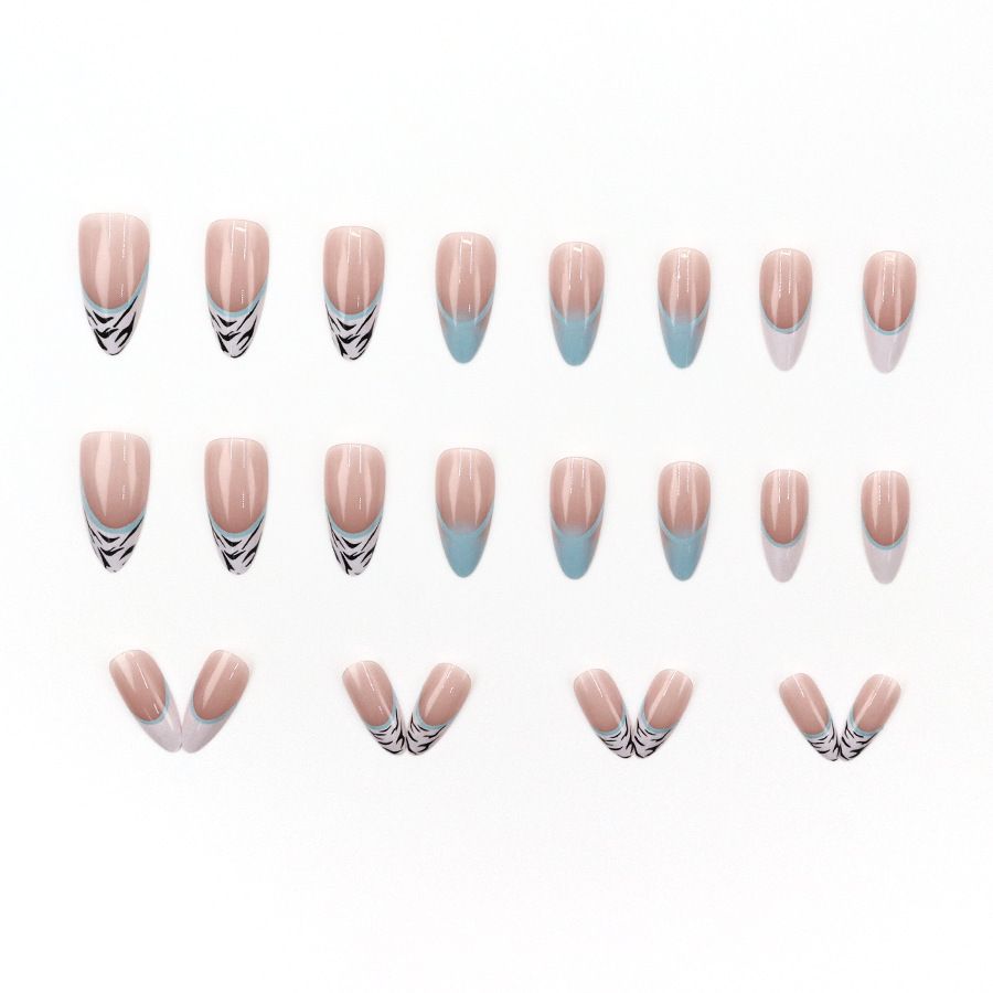 French gradient spicy girl leopard print ins gentle and elegant feeling high-end 24 pieces wearable nail stickers