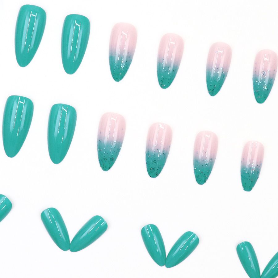 Simple and dreamy purple wash nail art, pure desire girl temperament, fashionable almond-shaped, eco-friendly wearable nail