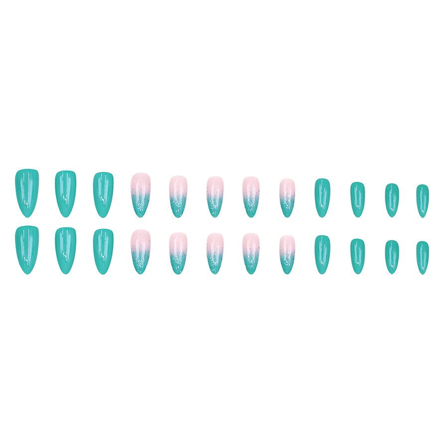 Simple and dreamy purple wash nail art, pure desire girl temperament, fashionable almond-shaped, eco-friendly wearable nail