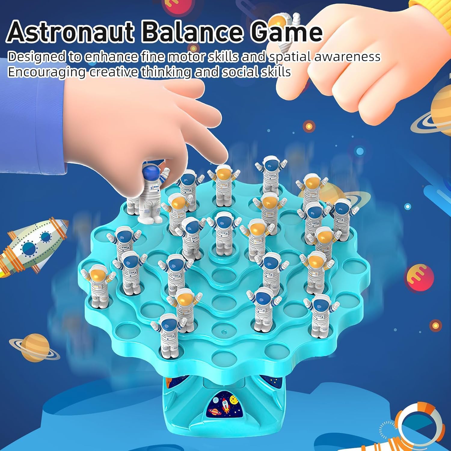 60Pcs  Astronaut Balance Game，Balance Board Game，Two-Player Balanced Tree Board Game, Montessori Astronaut Balance Tree Educational Toys, Children Desktop Game Gift for Boys Girls