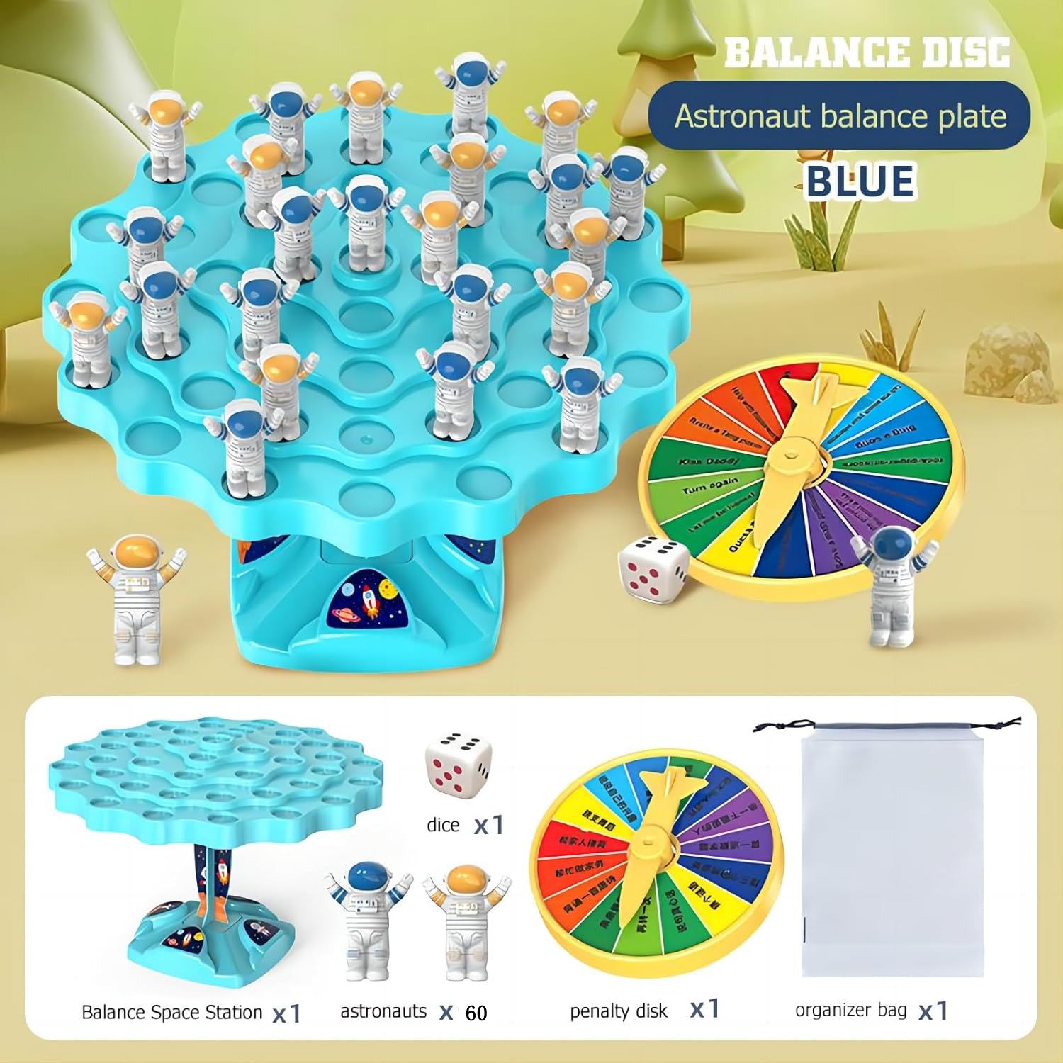 60Pcs  Astronaut Balance Game，Balance Board Game，Two-Player Balanced Tree Board Game, Montessori Astronaut Balance Tree Educational Toys, Children Desktop Game Gift for Boys Girls