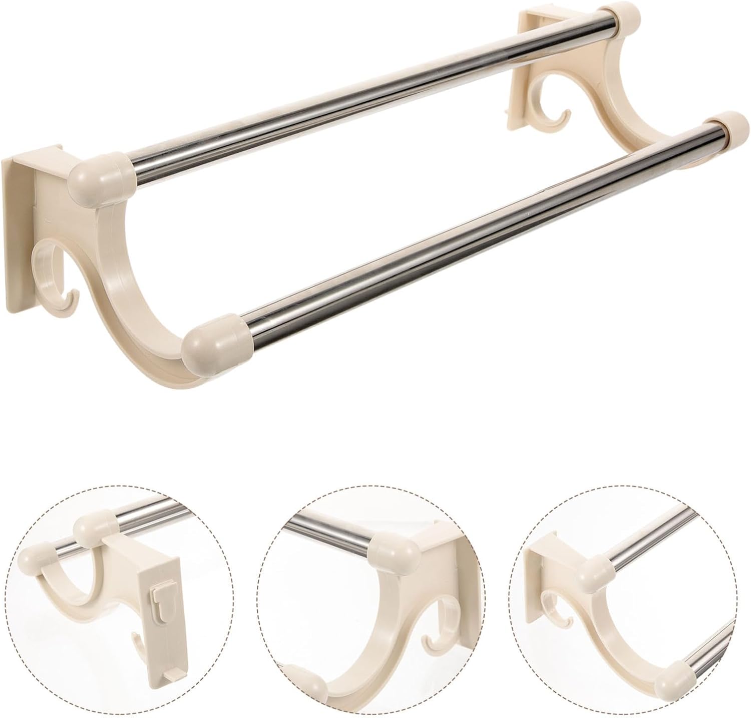 1 pcs 55cm self adhesive Double layer bathroom Towel Rack ， Stainless Steel Wall Mount Towel Rack ，Bar Stainless Steel Towel Rack，toilet rack Storage