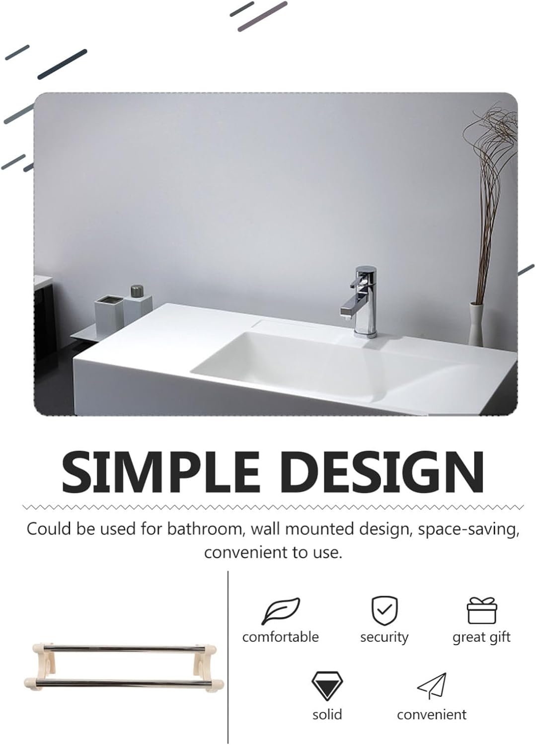 1 pcs 55cm self adhesive Double layer bathroom Towel Rack ， Stainless Steel Wall Mount Towel Rack ，Bar Stainless Steel Towel Rack，toilet rack Storage