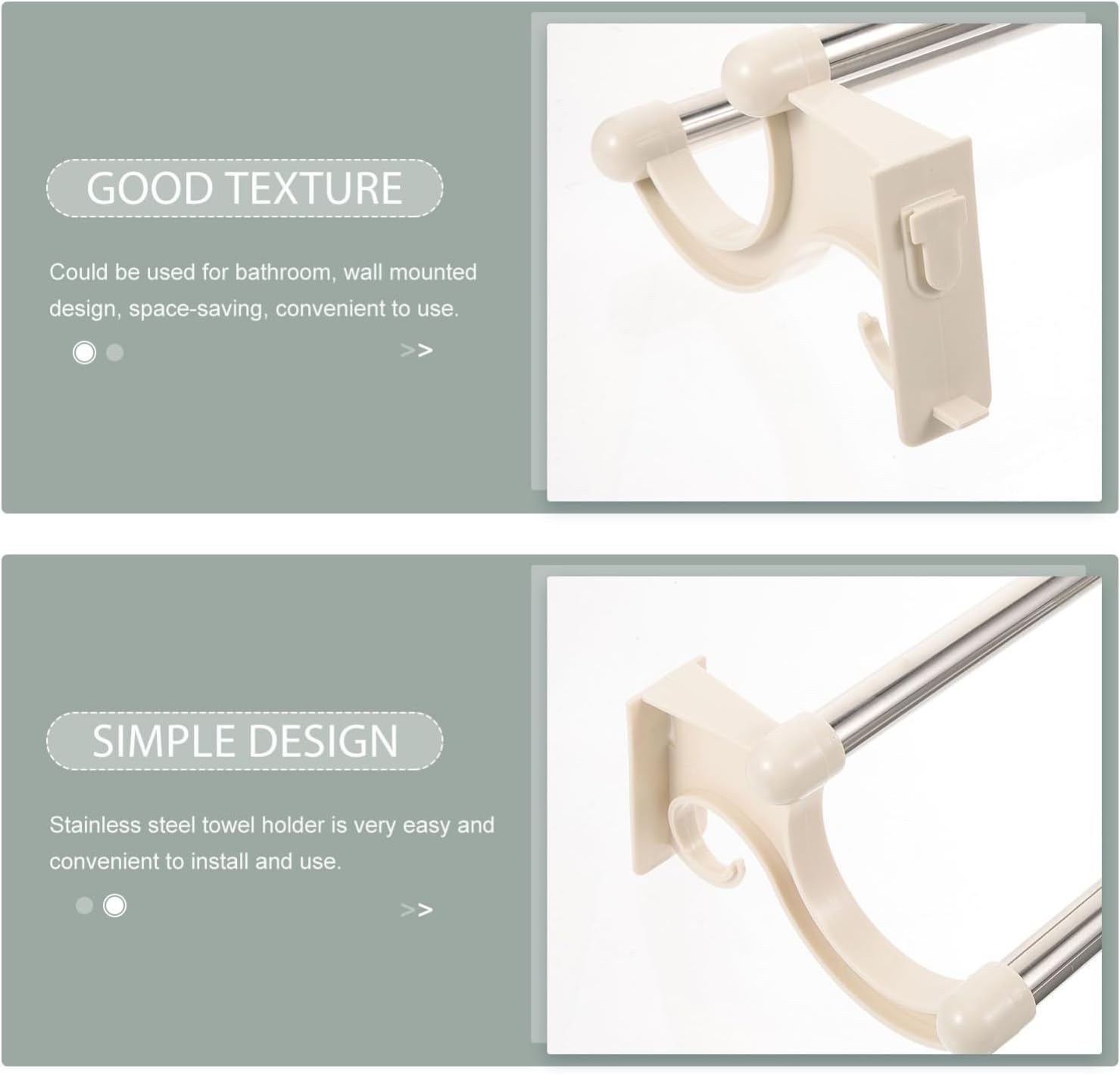 1 pcs 55cm self adhesive Double layer bathroom Towel Rack ， Stainless Steel Wall Mount Towel Rack ，Bar Stainless Steel Towel Rack，toilet rack Storage