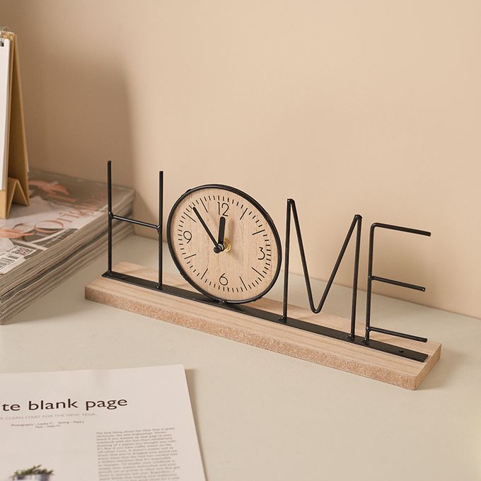 Creative Alarm  Clock Watch TV cabinet decoration, home decor, desktop clock decoration，Word Art Statue
