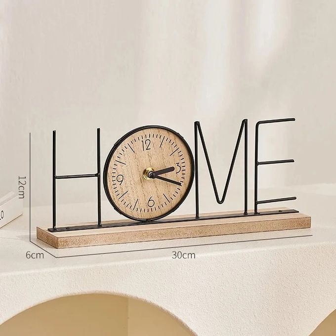 Creative Alarm  Clock Watch TV cabinet decoration, home decor, desktop clock decoration，Word Art Statue