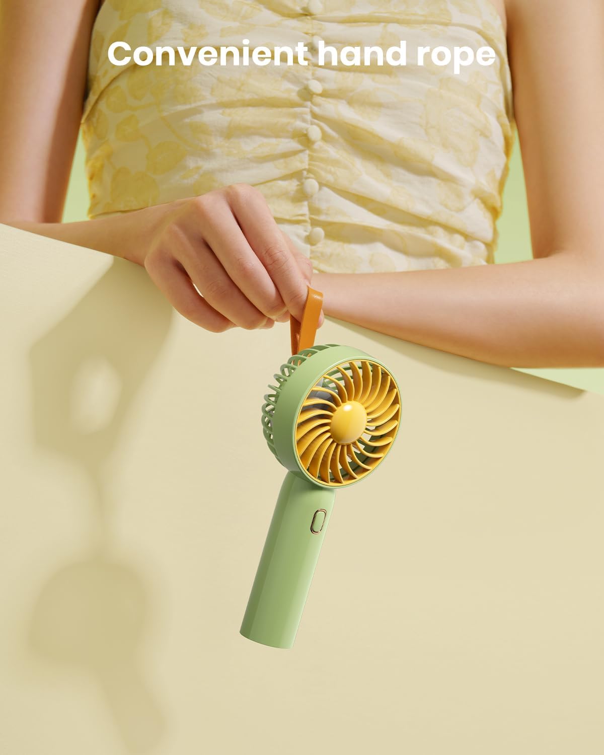 Retro Portable Fan, Mini Personal Handheld and Desktop with Base, 3 Powerful Speed, USB Rechargeable Fan for Travel, Summer, Outdoor, Indoor