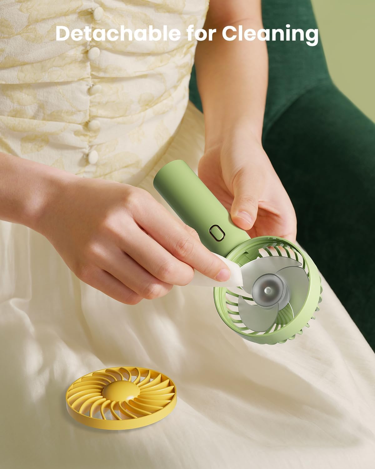 Retro Portable Fan, Mini Personal Handheld and Desktop with Base, 3 Powerful Speed, USB Rechargeable Fan for Travel, Summer, Outdoor, Indoor