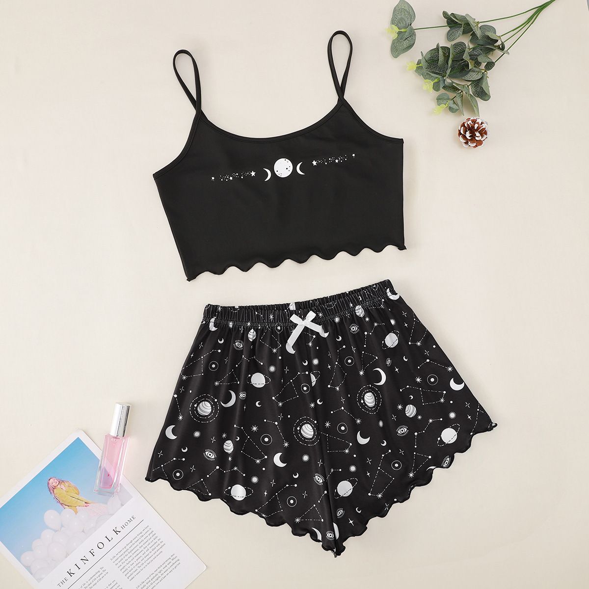 Women's 2 Piece Pajama Set Summer Camisole Top and Shorts Sets Cami Lounge Sets Sleepwear Nightwear Pjs Suits
