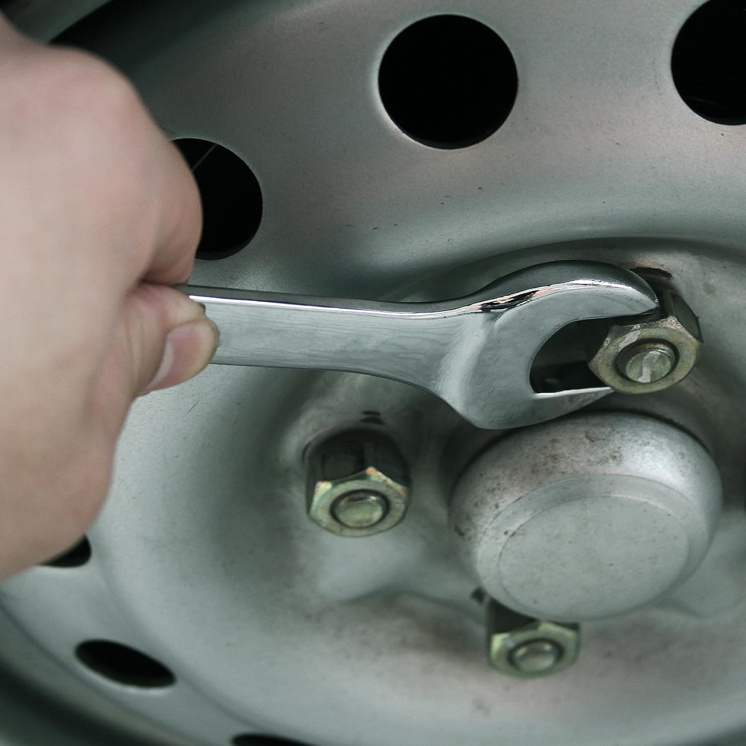 8Pcs Disen Combined Spanner Wrench Set  Plum blossom opening dual-purpose wrench mirror ， Auto repair disassembly and assembly plum blossom opening board tool set