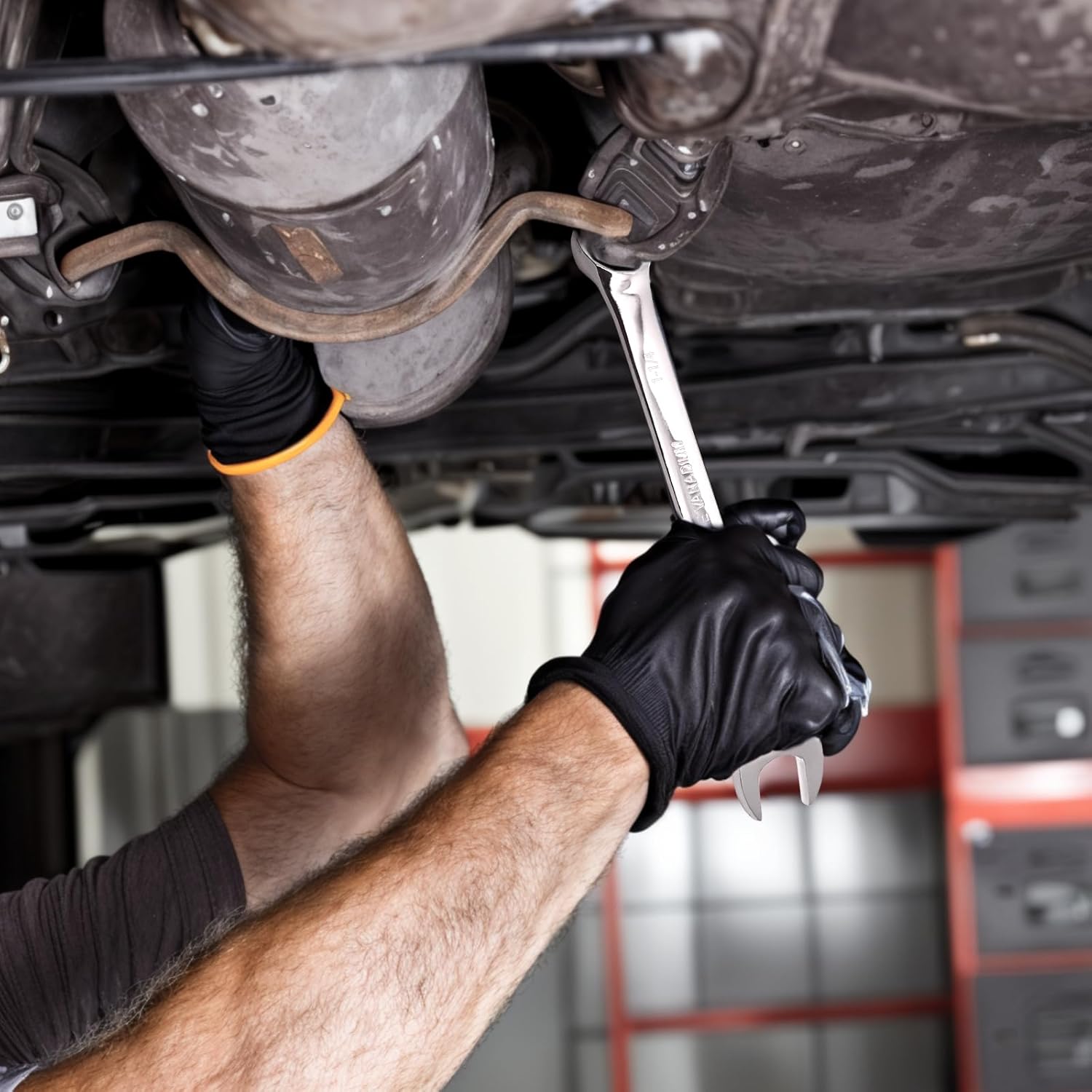 8Pcs Disen Combined Spanner Wrench Set  Plum blossom opening dual-purpose wrench mirror ， Auto repair disassembly and assembly plum blossom opening board tool set