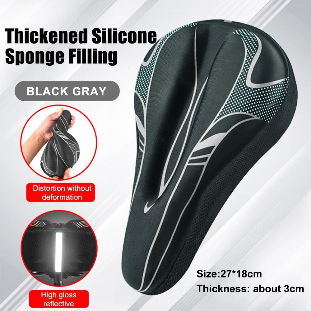 Mountain Bike Cycling  Pad silicone rubber Bike Seat Cover Bicycle Soft Saddle Seat Cover Bike Cushion Bicycle Accessorie