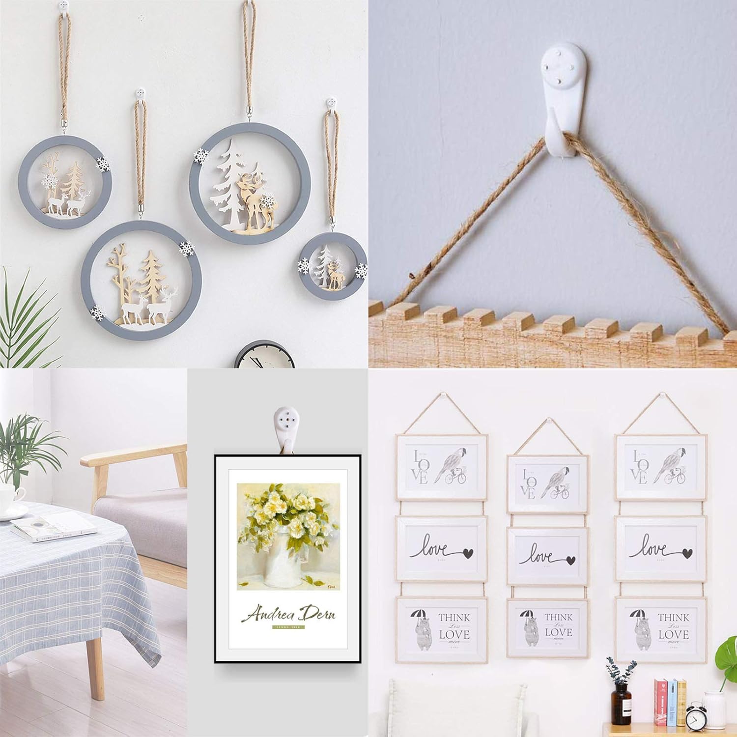 25 pack Traceless Nail Hooks,  Powerful Concrete Wall Hooks 20lbs Invisible Nail Hangers, Hardwall Hanging No Damage Wall Picture Hanger for Hardware Picture Photo Frame Clock Hangers
