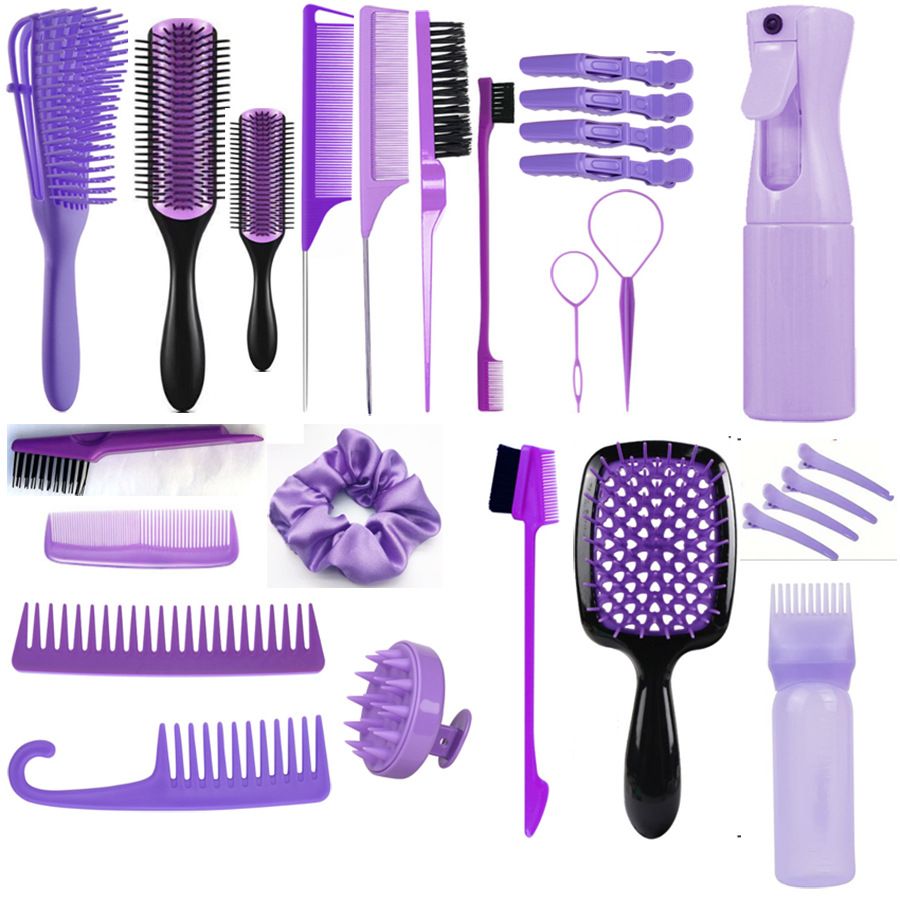27-piece Hair Comb Set Hair Brush Set - Hair Salon Set  Hairdressing Comb Hair Styling Comb Set Hair Accessories Spray Bott Scalp Massager
