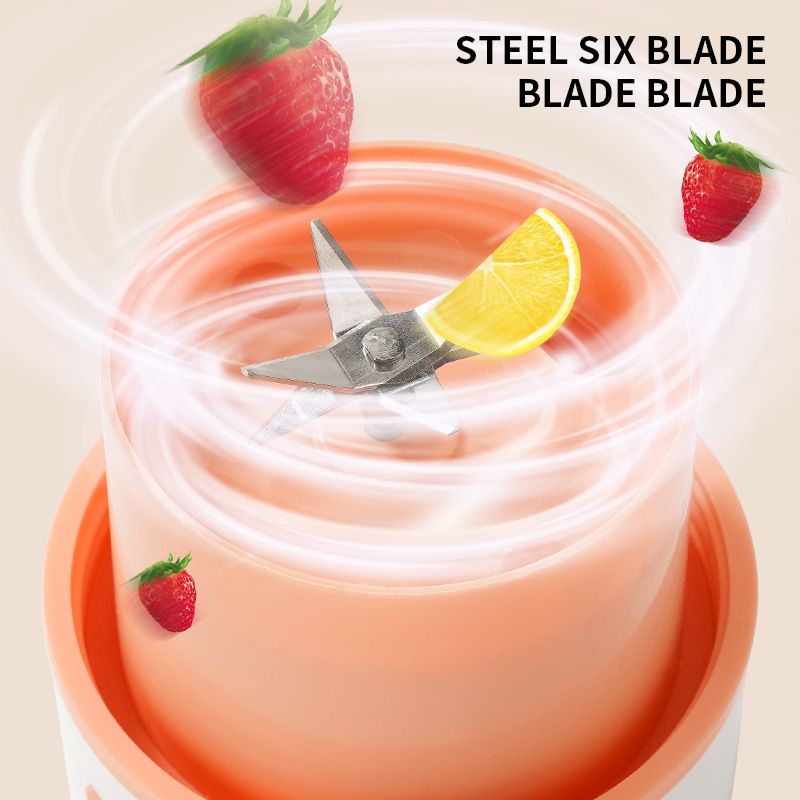 Charging USB Portable Blender, 480ml Portable Juicer Blender with 6-Blade Head, Cup for Shakes and, USB for Office, Gym, Kitchen, Travel Juicer Electric Juicer