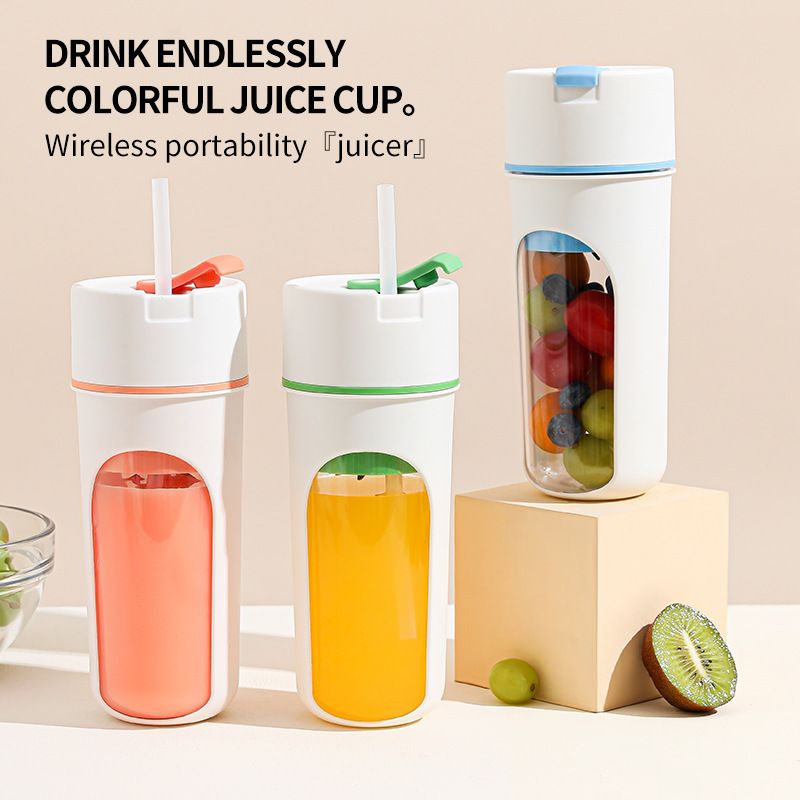 Charging USB Portable Blender, 480ml Portable Juicer Blender with 6-Blade Head, Cup for Shakes and, USB for Office, Gym, Kitchen, Travel Juicer Electric Juicer