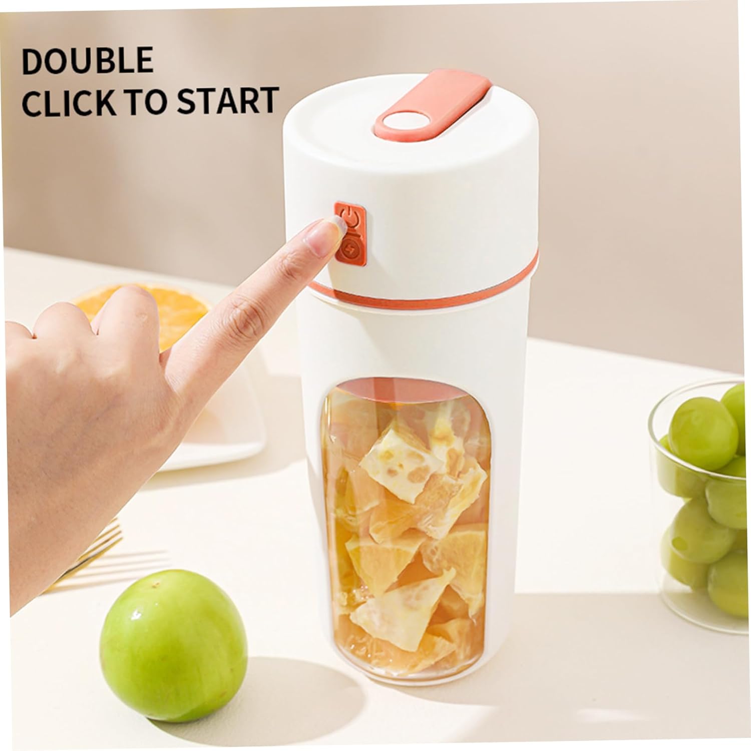 Charging USB Portable Blender, 480ml Portable Juicer Blender with 6-Blade Head, Cup for Shakes and, USB for Office, Gym, Kitchen, Travel Juicer Electric Juicer