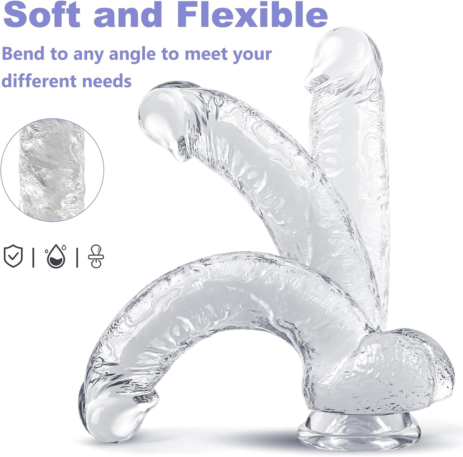 Realistic Dildo Adult Sex Toys for Women Men, Lifelike G Spot Clitoral Black Huge Dildo with Strong Suction Cup for Hands-Free Play, Flexible BBC Anal Toys