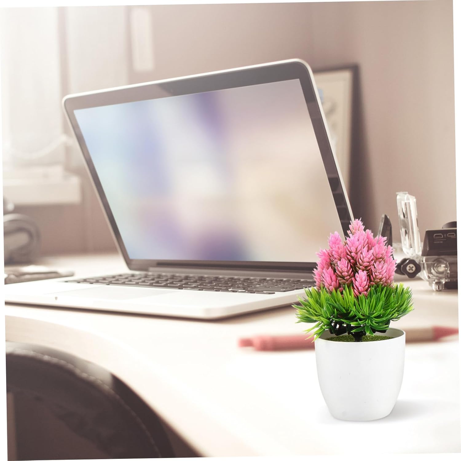 2pcs Artificial Small Plant Fake Flower Potted Plant Bathroom for Indoor Decor Window Tabletop Office Colorful Desktop Ornaments