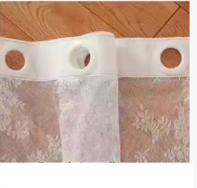 2pcs white Sheer Curtains - Ring Top Window Curtains Basket Semi Shading Living Room Bedroom Decoration Curtain