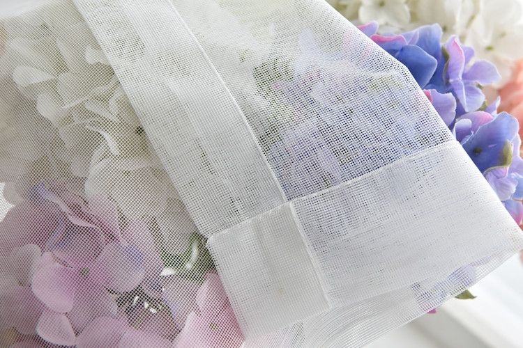 2pcs white Sheer Curtains - Ring Top Window Curtains Basket Semi Shading Living Room Bedroom Decoration Curtain