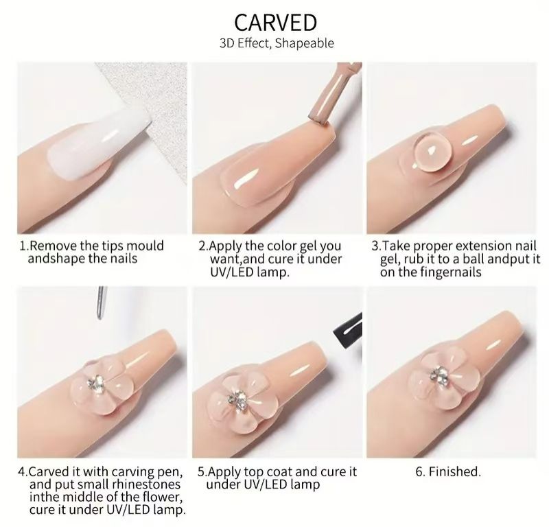 4pcs  Poly Extension Gel  Nail Kits  Nail Art  Gel Nail Art Kits  Nail Repair Extend Fiber Gel  for  UV Light Cured