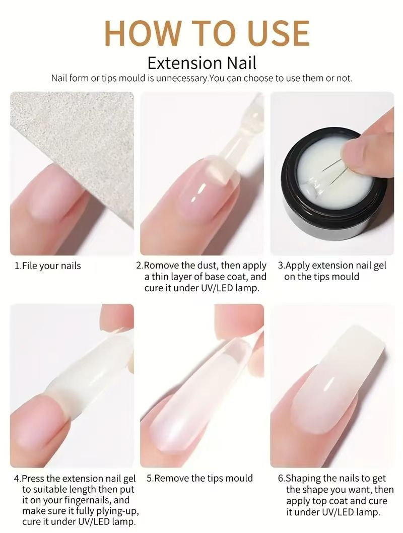 4pcs  Poly Extension Gel  Nail Kits  Nail Art  Gel Nail Art Kits  Nail Repair Extend Fiber Gel  for  UV Light Cured