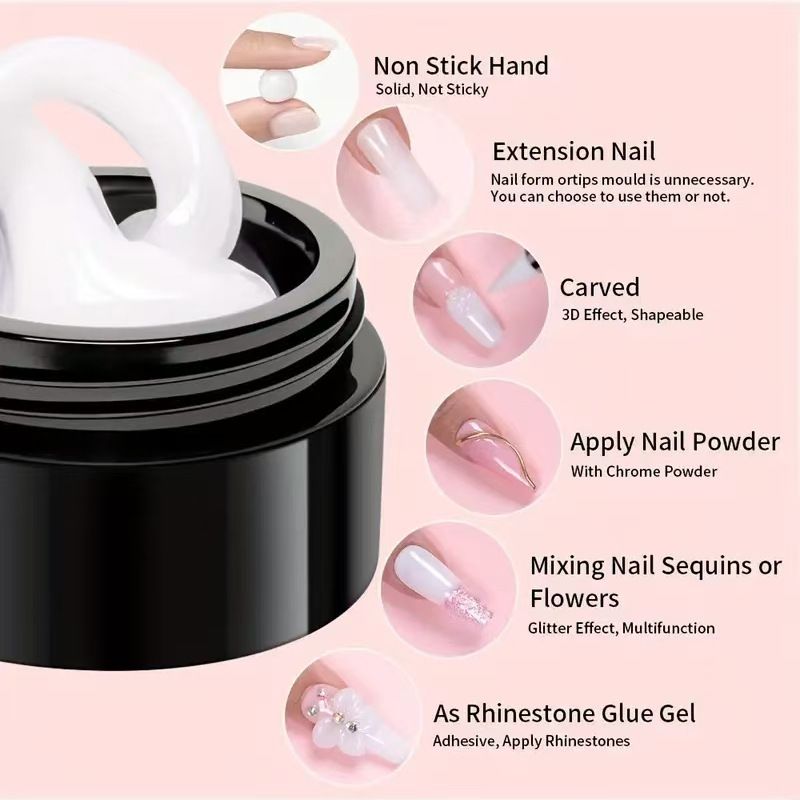 4pcs  Poly Extension Gel  Nail Kits  Nail Art  Gel Nail Art Kits  Nail Repair Extend Fiber Gel  for  UV Light Cured