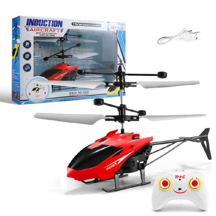 Infrared Induction Indoor Flying Helicopter Toys, Remote-Controlled Helicopter Children's Toys with LED Lights, Birthday Gifts for Boys and Girls