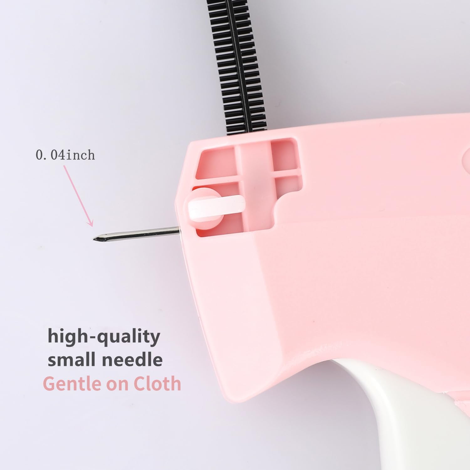 Stitch Gun for Clothes,Mini Quick Stitch Sewing Gun -Clothing Tag Gun 5 Needles,1000Black & 1000 White Fasteners(Pink)