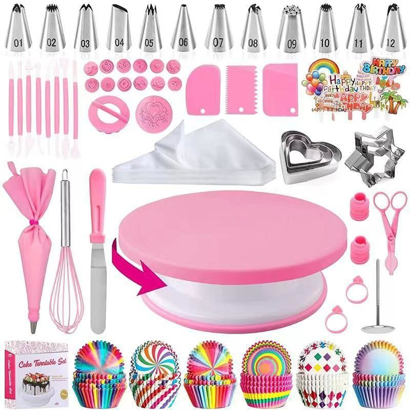 255PCS  Baking Tools Cake Decorating Kit,Cake Decor Cake Kit，Piping Bags and Tips Set,Cake Decorating Supplies,Frosting Piping Kit,Cake Baking Supplies for Beginners