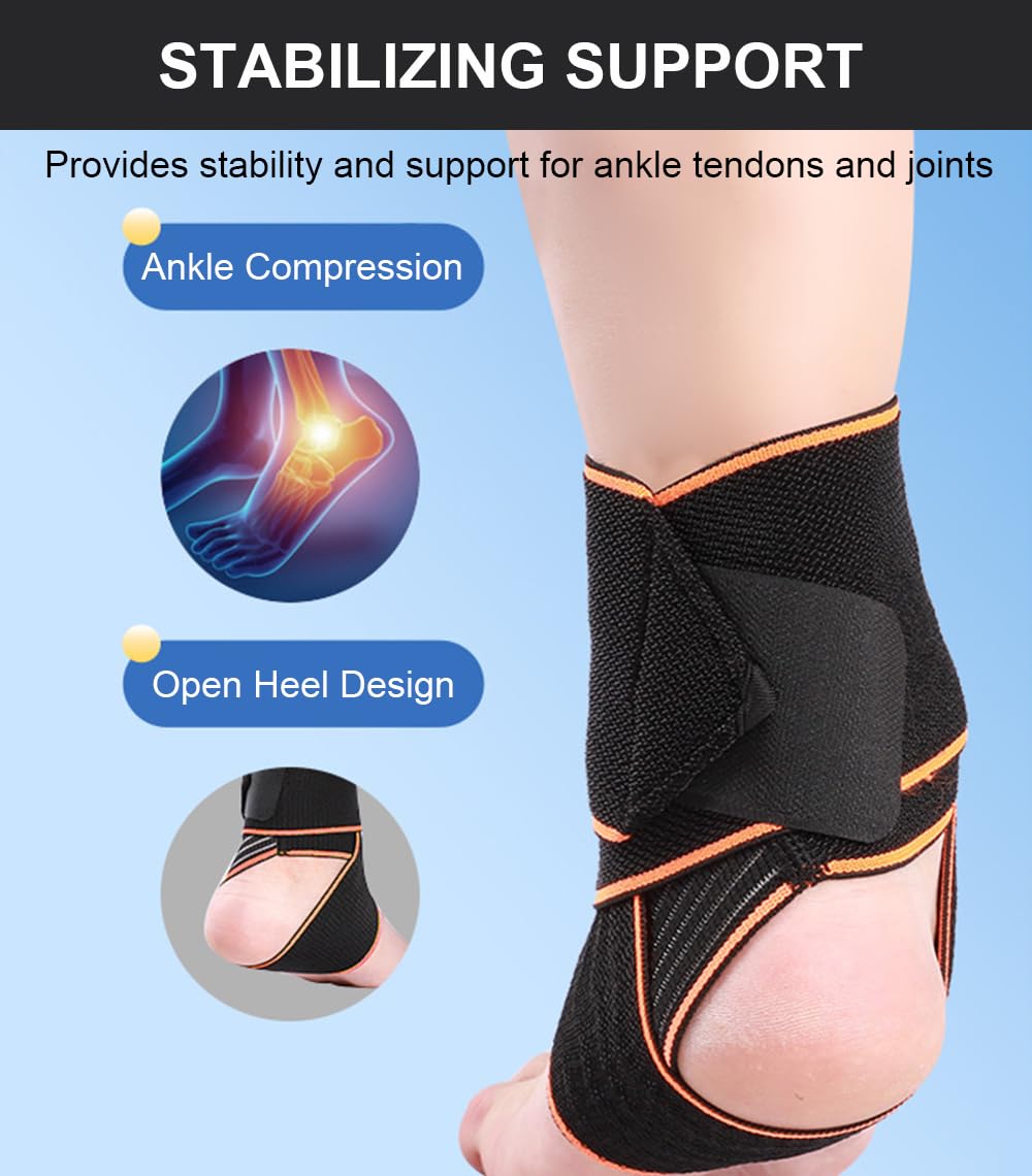 1 PCS Ankle Braces for Men & Women, Ankle Brace Support，Ankle Compression Sleeve Plantar Fasciitis Brace Plantar Fasciitis Relief, Arch Support Socks Ankle Brace for Sprained Ankle (Blue)